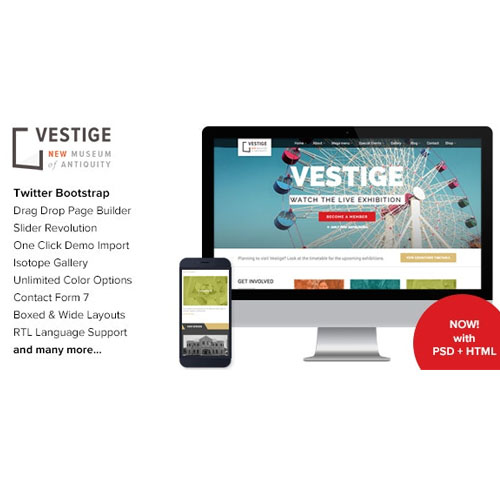 Vestige – Duyarlı Müze WordPress Teması