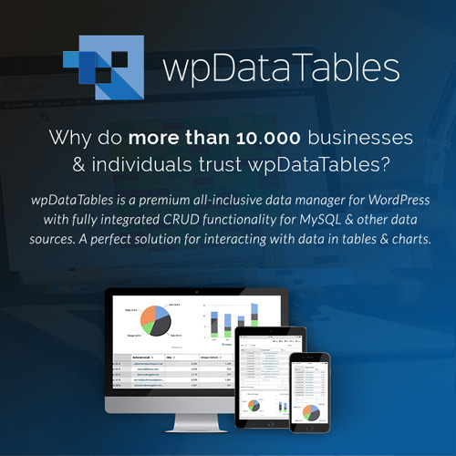wpDataTables – WordPress için Tablolar ve Grafikler Yöneticisi wpDataTables – WordPress için Tablolar ve Grafikler Yöneticisi - Görsel 1
